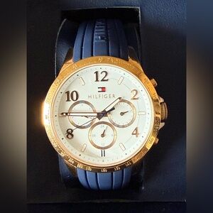 Tommy Hilfiger Women’s Dani Gold and Navy Watch Chronograph